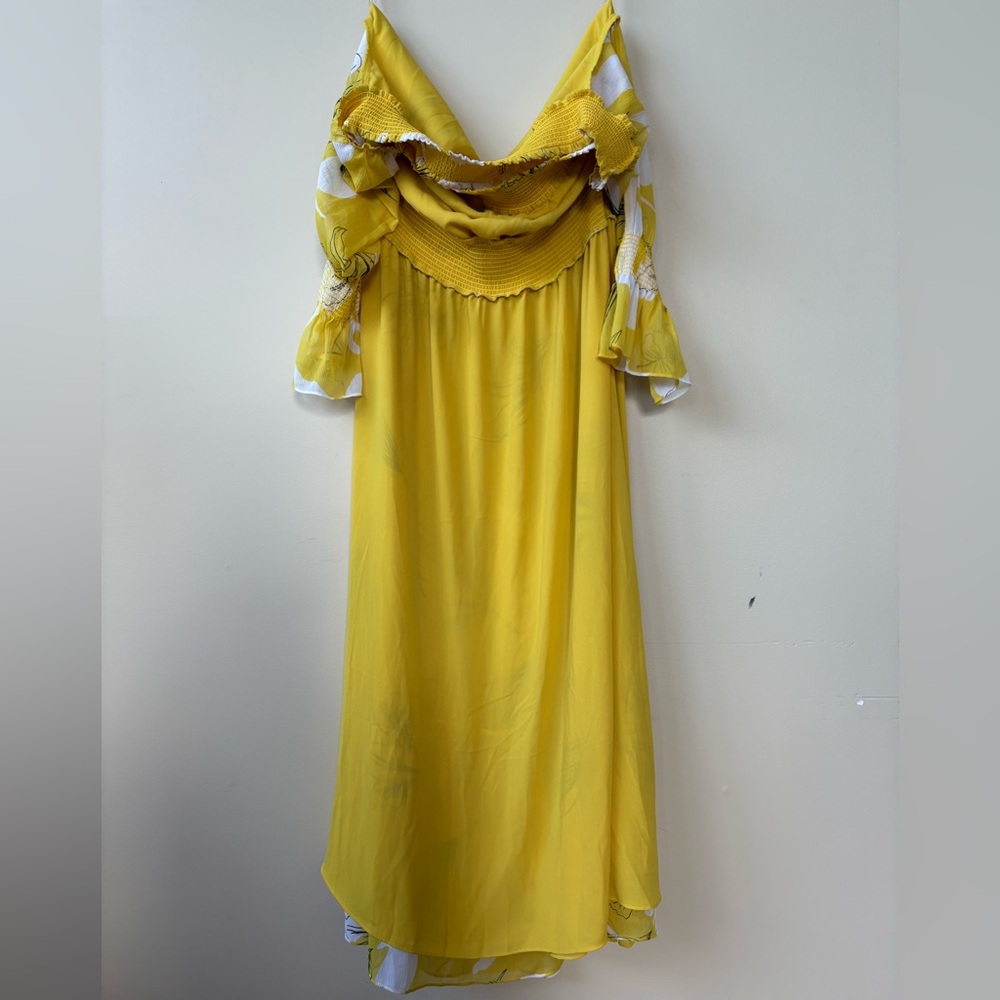 NWOT - Chico's - Yellow and White Floral Maxi Dress - SIZE 14 - Picture 16 of 16